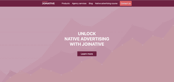 Screenshot of the Joinative website homepage